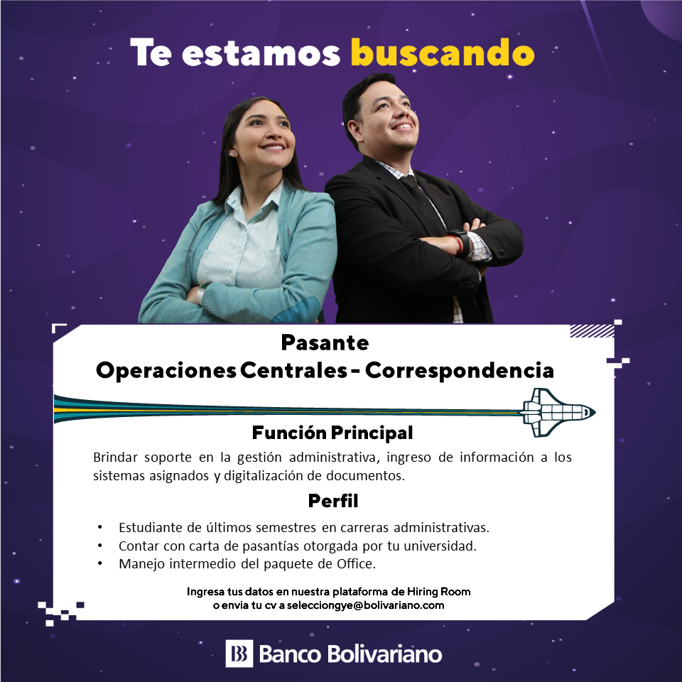 ¡Oportunidades De Empleo En BANCO BOLIVARIANO!