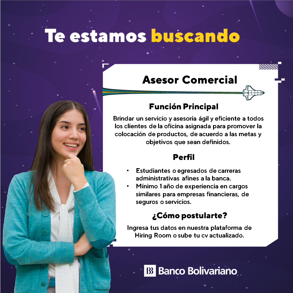 ¡Oportunidades De Empleo En BANCO BOLIVARIANO!