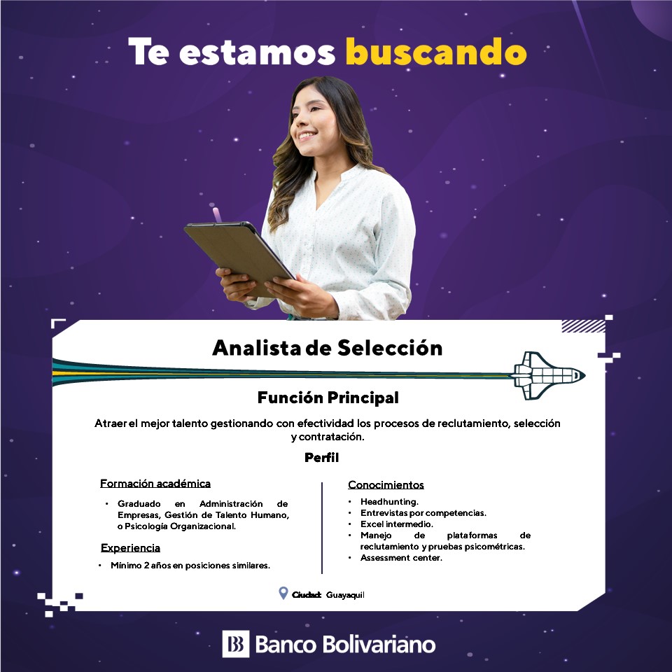 ¡Oportunidades De Empleo En BANCO BOLIVARIANO!